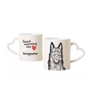 Schipperke - Tasse mit Hund, entzückende Tasse mit herzförmigem Henkel, universelles Geschenk der Marke Art-Dog