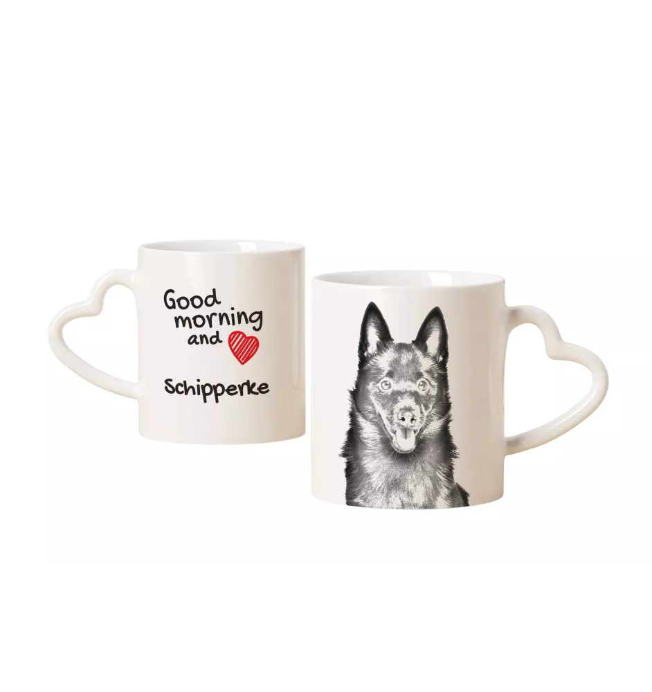 Schipperke - Tasse mit Hund, entzückende Tasse mit herzförmigem Henkel, universelles Geschenk der Marke Art-Dog