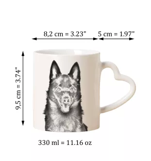 Schipperke - tasse avec chien, une tasse adorable avec une anse en forme de cœur, un cadeau universel de la marque Art-Dog