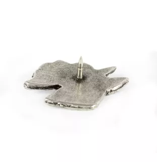 Schnauzer II  - Broche chien argentée, épingle élégante, décoration de revers de veste par la marque Art-Dog