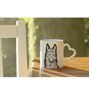 Schipperke - tasse avec chien, une tasse adorable avec une anse en forme de cœur, un cadeau universel de la marque Art-Dog