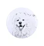 Samoyède - aimant avec un œil de chien, exceptionnellement léger, aimant puissant, produit fabriqué à la main par la marque Art-Dog