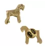 Schnauzer - Dog brooch in decorative box, elegant gold-plated pin, Art-Dog brand jacket pin