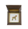 Schnauzer - Hundebrosche in dekorativer Box, elegante vergoldete Anstecknadel, Jackenbrosche der Marke Art-Dog