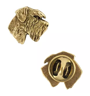 Schnauzer I - Hundebrosche in dekorativer Box, elegante vergoldete Anstecknadel, Jackenbrosche der Marke Art-Dog