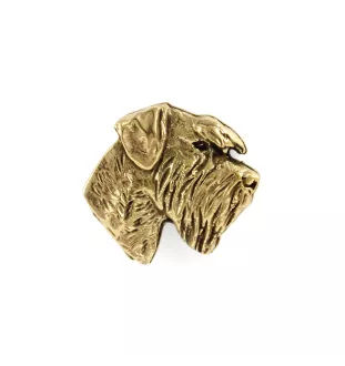 Schnauzer I - Dog brooch in decorative box, elegant gold-plated pin, Art-Dog brand jacket pin