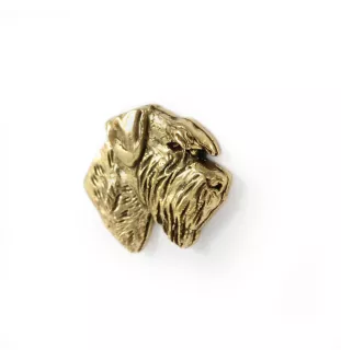 Schnauzer I - Dog brooch in decorative box, elegant gold-plated pin, Art-Dog brand jacket pin