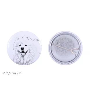 Samojede, Samoyed, Samojedenhund, Samojedenspitz - Anstecknadel mit Ihrem Hund, fügen Sie Ihr eigenes Foto hinzu, Marke Art-Dog