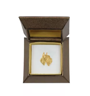 Sznaucer, Schnauzer II pin pozłocony w pudełku Art-Dog