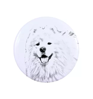 Samoyède - aimant avec un œil de chien, exceptionnellement léger, aimant puissant, produit fabriqué à la main par la marque Art-Dog