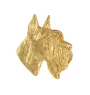 Schnauzer II - Dog brooch in decorative box, elegant gold-plated pin, Art-Dog brand jacket pin