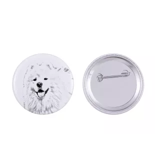 Samojede, Samoyed, Samojedenhund, Samojedenspitz - Anstecknadel mit Ihrem Hund, fügen Sie Ihr eigenes Foto hinzu, Marke Art-Dog