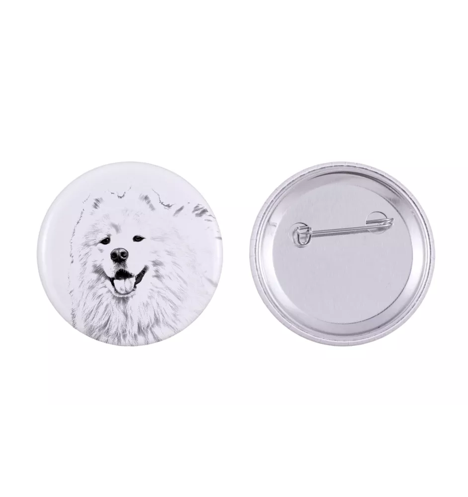 Samojede, Samoyed, Samojedenhund, Samojedenspitz - Anstecknadel mit Ihrem Hund, fügen Sie Ihr eigenes Foto hinzu, Marke Art-Dog