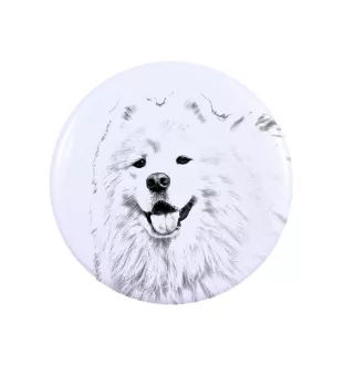 Samojede, Samoyed, Samojedenhund, Samojedenspitz - Anstecknadel mit Ihrem Hund, fügen Sie Ihr eigenes Foto hinzu, Marke Art-Dog