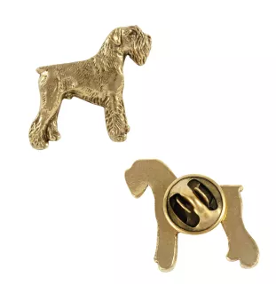 Schnauzer - gold-plated pin brooch, elegant dog ornament, unique pin by Art-Dog brand