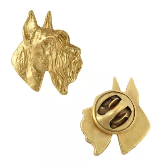 Schnauzer II - Vergoldete Brosche, eleganter Hundeschmuck, einzigartige Brosche der Marke Art-Dog