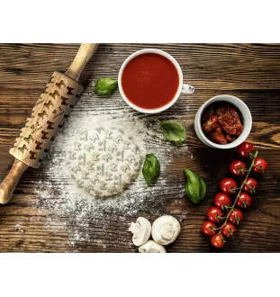 Samoyed, Bjelkier, Samoiedskaya Sobaka - small rolling pin with a dog, patterned dough roller, gadget for ceramicists from the Art-Dog brand