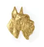 Schnauzer II - gold-plated pin brooch, elegant dog ornament, unique pin by Art-Dog brand