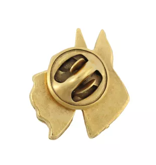 Schnauzer II - broche plaquée or, ornement élégant pour chien, broche unique de la marque Art-Dog