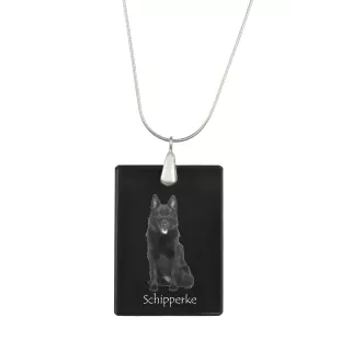 Schipperke, Little Black Devil, Little Captain - Crystal pendant with dog, silver necklace with photo, personalised pendant by Art-Dog brand