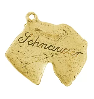 Schnauzer III - Collier pour chien, pendentif plaqué or pour fan de chien, bijoux uniques de la marque Art-Dog
