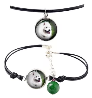 Samoyed, Bjelkier, Samoiedskaya Sobaka - a set of jewelry with your photo, handmade set, bracelet and necklace by Art.-Dog brand