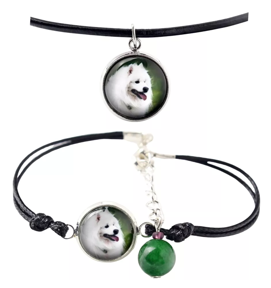 Samojede, Samoyed, Samojedenhund, Samojedenspitz - Schmuckset mit Ihrem Foto, handgefertigtes Set, Armband und Halskette von Art.-Dog.