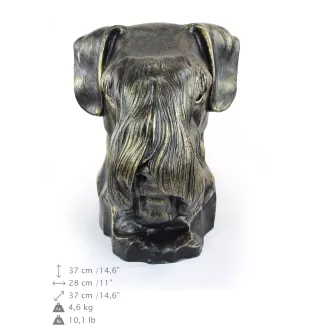 Schnauzer I - urn for dog ashes, dog bust, large dog head for garden by Art-Dog