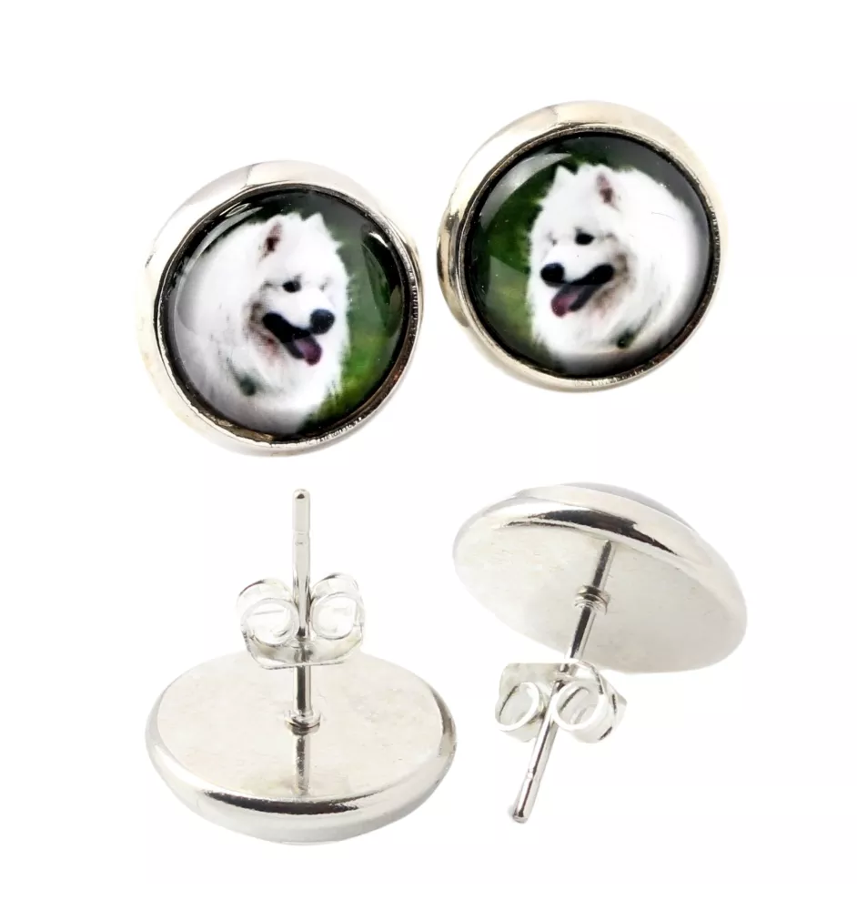 Samoyed, Bjelkier, Samoiedskaya Sobaka - earrings in a box, your photo, handmade jewelry, a product of the Art-Dog brand