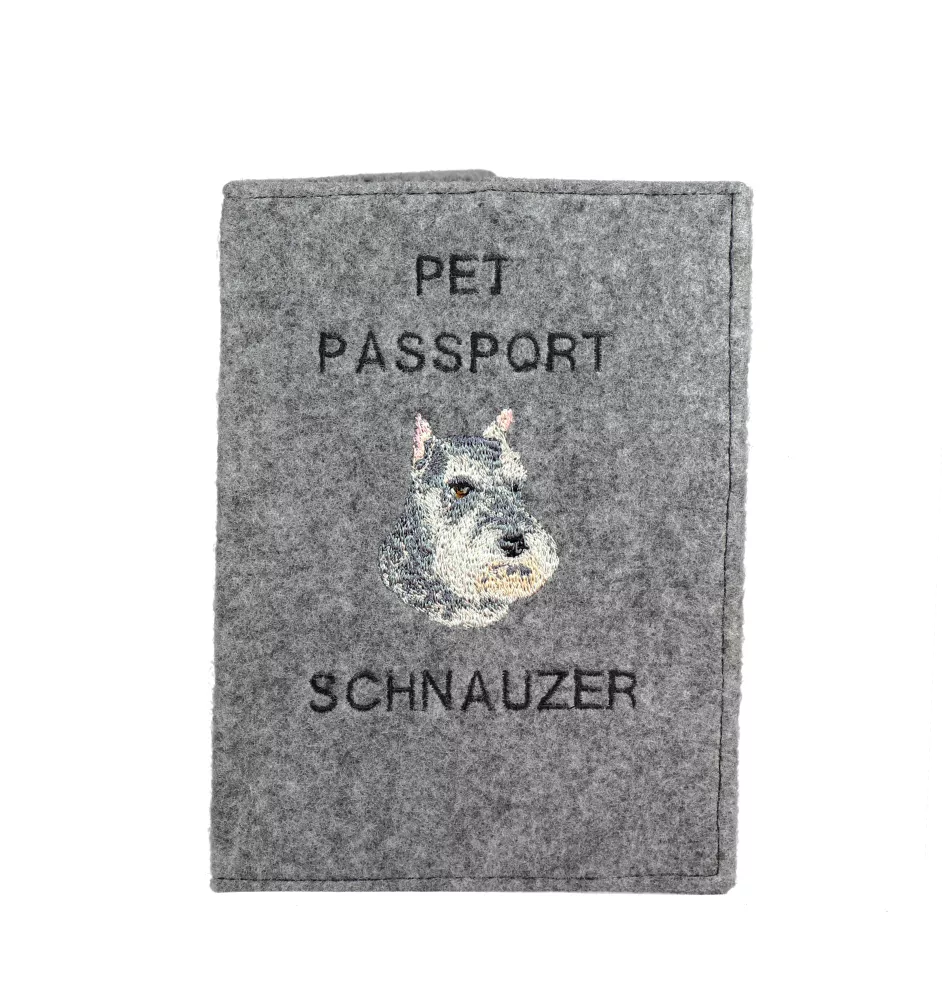 Schnauzer I - Dog passport case, document case, gift for the traveller from the Art-Dog brand