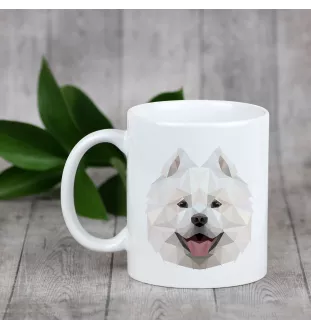 Samoyède - tasse avec une photo et un motif de chien géométrique Art-Dog
