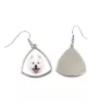 Samoyed, Bjelkier, Samoiedskaya Sobaka - earrings with a picture and the inscription geometric dog Art-Dog