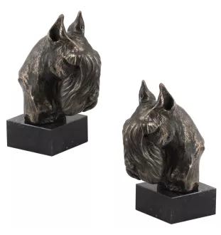 Schnauzer I - Hundestatue, Büste auf Steinsockel, Skulptur, Trophäe für Hundeausstellung der Marke Art-Dog