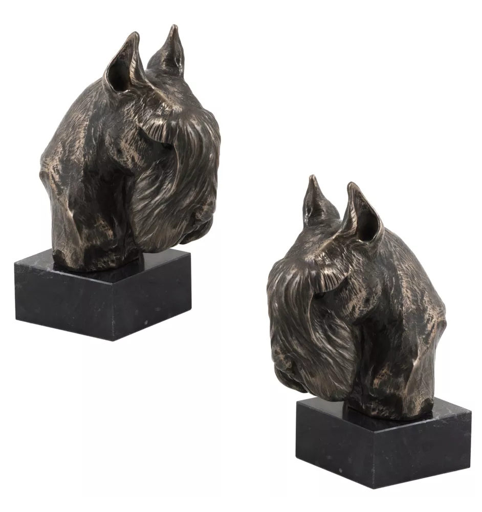 Schnauzer I - Hundestatue, Büste auf Steinsockel, Skulptur, Trophäe für Hundeausstellung der Marke Art-Dog