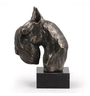 Schnauzer I - Hundestatue, Büste auf Steinsockel, Skulptur, Trophäe für Hundeausstellung der Marke Art-Dog