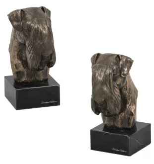 Schnauzer II - Hundestatue, Büste auf Steinsockel, Skulptur, Trophäe für Hundeausstellung der Marke Art-Dog