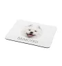 Samoyède - tapis de souris géométrique avec photo et inscription Art-Dog