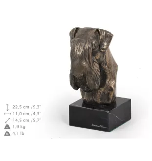 Schnauzer II - Hundestatue, Büste auf Steinsockel, Skulptur, Trophäe für Hundeausstellung der Marke Art-Dog