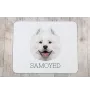 Samoyède - tapis de souris géométrique avec photo et inscription Art-Dog