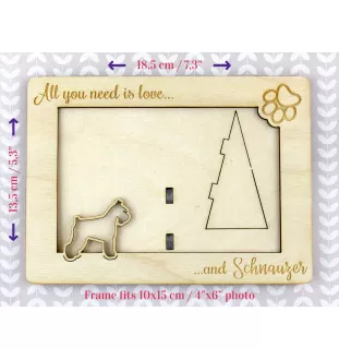 Sznaucer, Schnauzer I ramka na zdjęcie ze sklejki Art-Dog