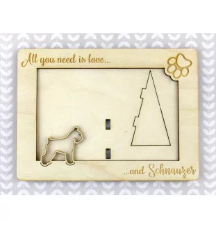 Schnauzer I - Fotorahmen, gravierter Holzrahmen, ein schönes Gadget für den Hundeliebhaber von Art-Dog