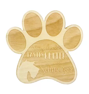 Schnauzer - Mug coaster, engraved coaster with dog, gift for dog lover by Art-Dog brand