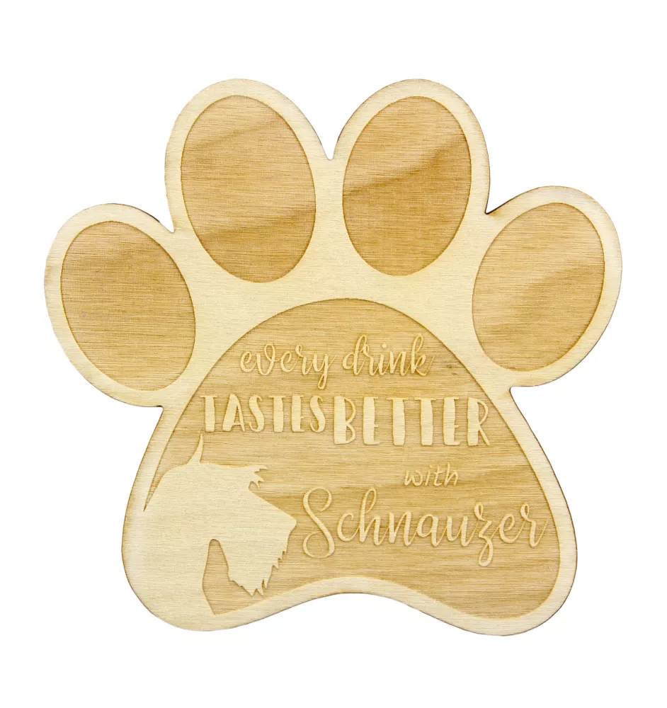 Schnauzer - Tasse Untersetzer, graviert Untersetzer mit Hund, Geschenk für Hundeliebhaber von Art-Dog Marke