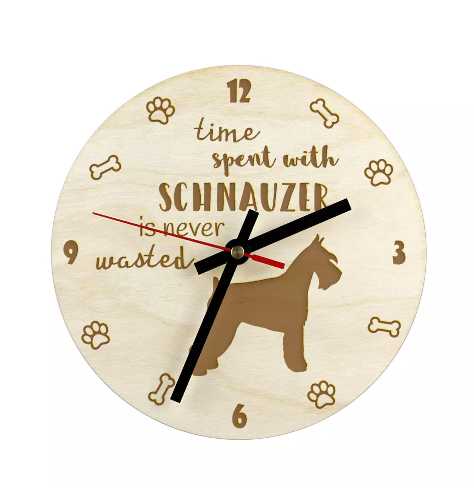 Schnauzer I - horloge avec chien, horloge en bois avec gravure, horloge personnalisée par Art-Dog