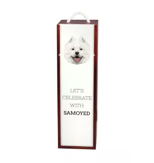 Samoyed, Bjelkier, Samoiedskaya Sobaka - geometric box with a picture and inscription for wine by Art-Dog