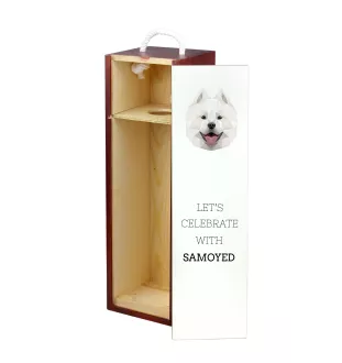 Samoyed, Bjelkier, Samoiedskaya Sobaka - geometric box with a picture and inscription for wine by Art-Dog