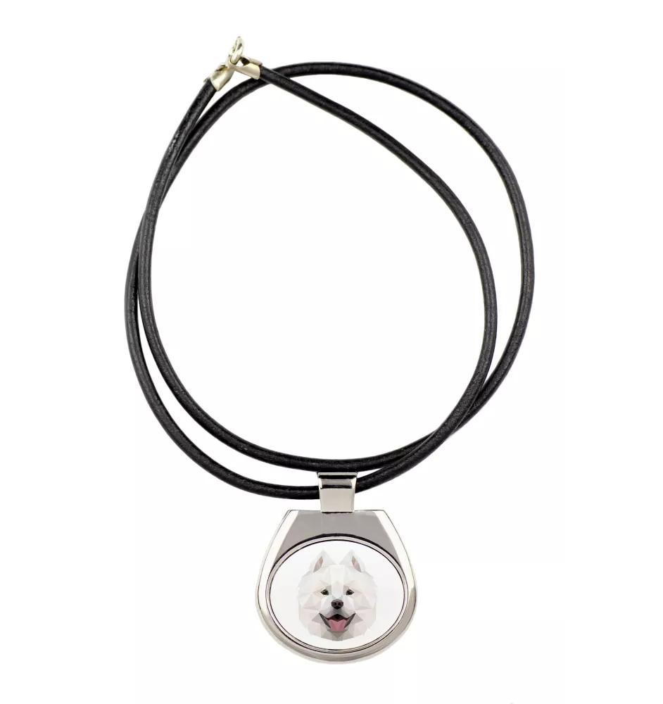 Samoyed, Bjelkier, Samoiedskaya Sobaka - necklace with a geometric design and the inscription "Art-Dog"
