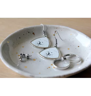 Samojede, Samoyed, Samojedenhund, Samojedenspitz - Hund Ohrringe, hängende Ohrringe mit Bild, personalisierter Schmuck mit dem Aufdruck der Marke Art-Dog