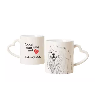 Samojede, Samoyed, Samojedenhund, Samojedenspitz - Tasse mit Hund, entzückende Tasse mit herzförmigem Henkel, universelles Geschenk der Marke Art-Dog