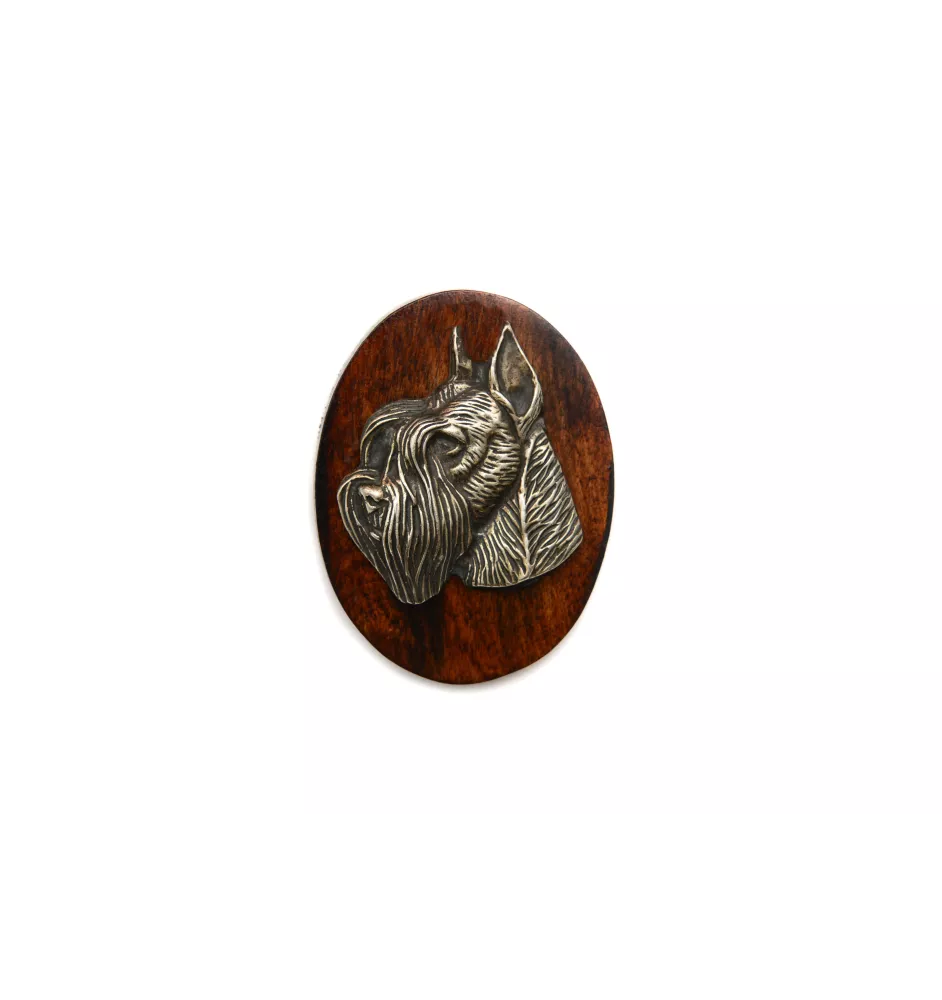 Schnauzer II - Dog show brooch, starter number clip, dog pin by Art-Dog